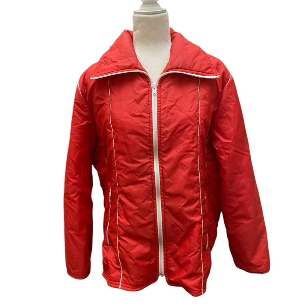 Montgomery Ward Mens Red Vintage Puffer Ski Jacket Size Large Snowboard Retro